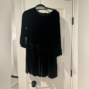 Madewell Velvet Dress - Peplum Sleeve